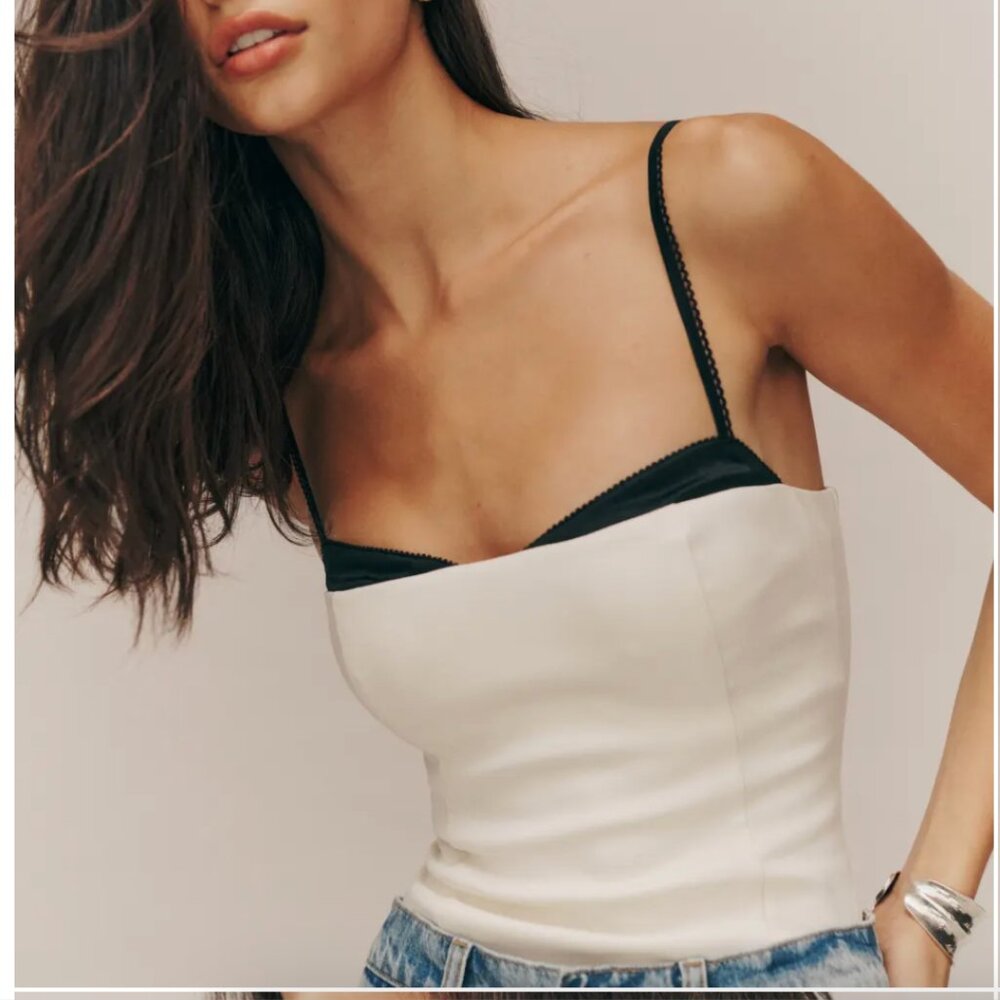 Reformation Melanie Top NWT Ivory and Black